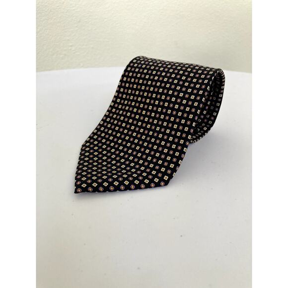 Lauren Ralph Lauren Necktie 100% Silk Black Label Geometrical Pattern 3.75/58 - Picture 7 of 9